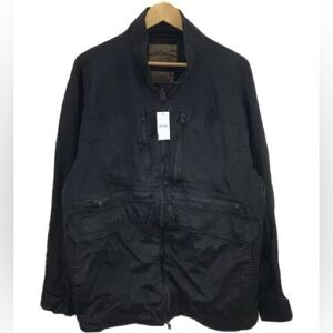 White Mountaineering Shrinked Contrasted Black Zipped Jacket